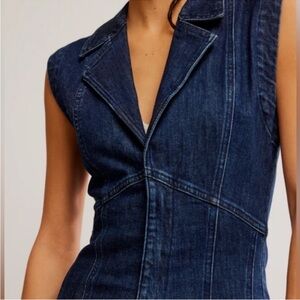 We The Free Indigo Denim Sleeveless Jumpsuit
